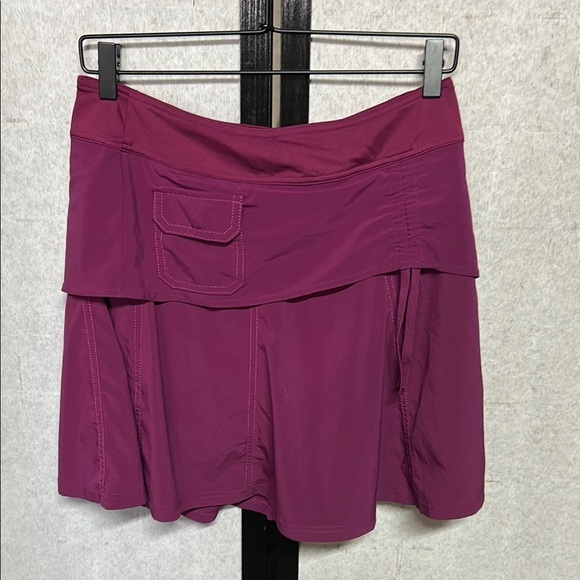 Athleta Dresses & Skirts - Athleta Wherever Skirt Skort Size 2 Purple Magenta Stretch Tiered Built In Short